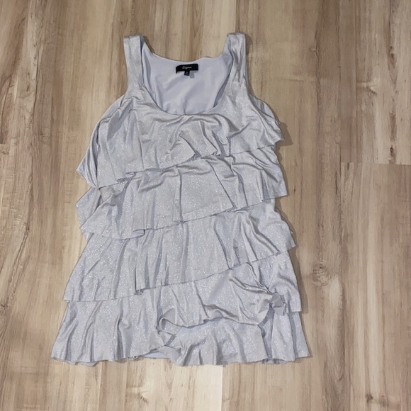 Express Silver Layered Ruffle Tunic - Picture 3 of 6